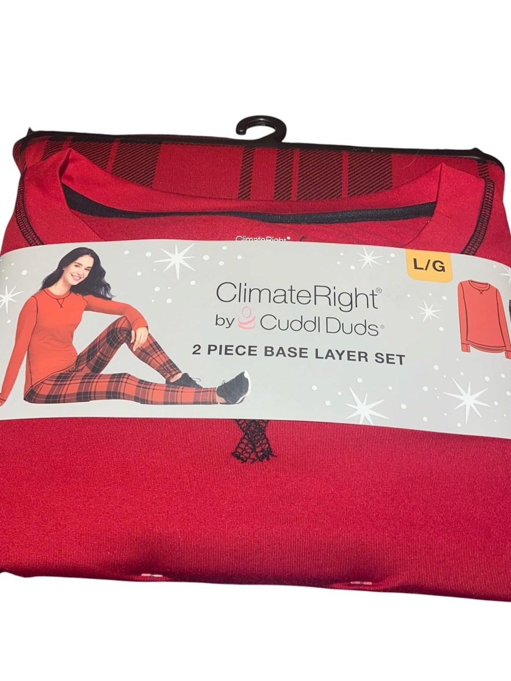 NWT - Women’s size large Cuddl Duds Red Plaid Thermal Top and Legging Set